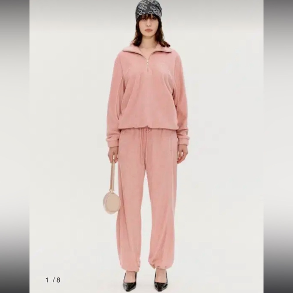 Women's Pink The Open Product Terry‎ Rounding Track Pants Joggers